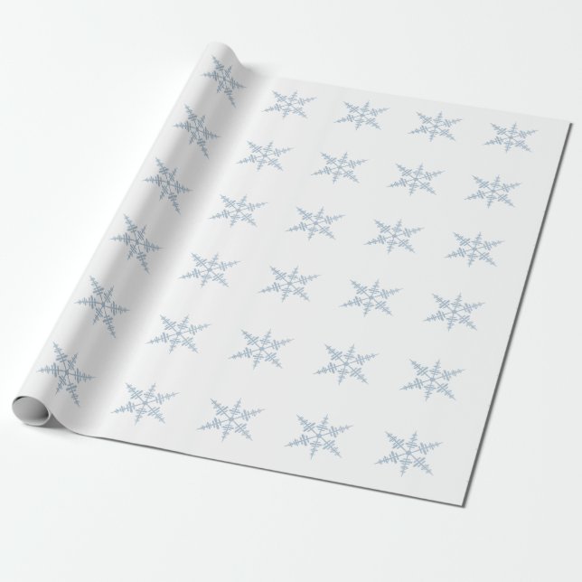 Winter Snowflakes Wrapping Paper (Unrolled)
