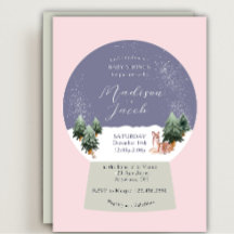Winter Snowglobe Pink Baby Shower