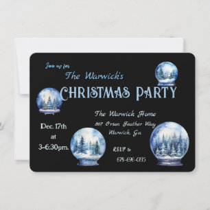 Winter Snowglobes Elegant Party Invitation