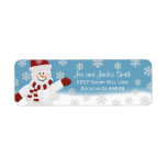 Winter Snowman Address Labels<br><div class="desc">These cute Address labels,  have a festive snowman waving happily. Wearing a red and white scarf and hat on a snowy background.</div>