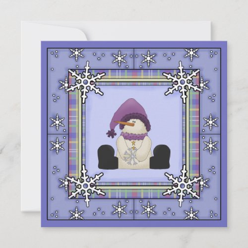 Winter Snowman Baby Shower Invitations for Girls