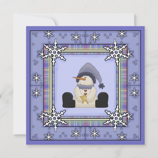 Winter Snowman Baby Boy Baby Shower Invitation (Front)