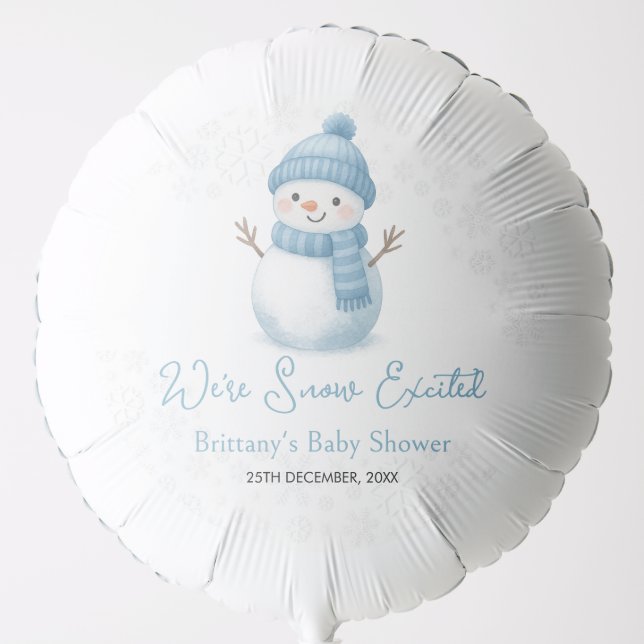 Winter Snowman Baby Shower  Balloon (Front)