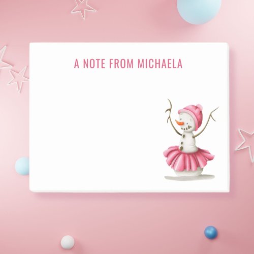 Winter Snowman Ballet Dancer Post_it Notes