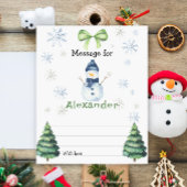 Winter Snowman birthday time capsule message