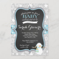 Winter Snowman Boy Baby Shower invitation