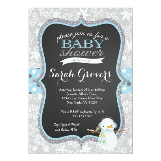 Snowman Baby Shower Invitations 2