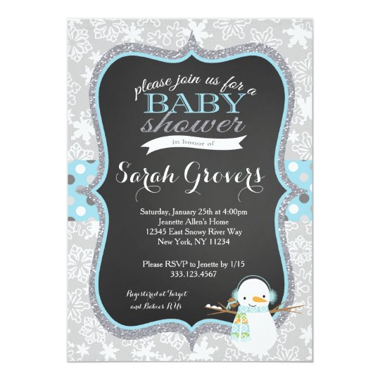 Winter Snowman Boy Baby Shower Invitation Zazzle Winter Snowman Boy Baby Shower Invitation
