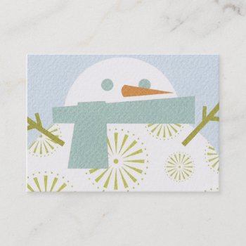 Winter Snowman Business Card by CuteLittleTreasures at Zazzle
