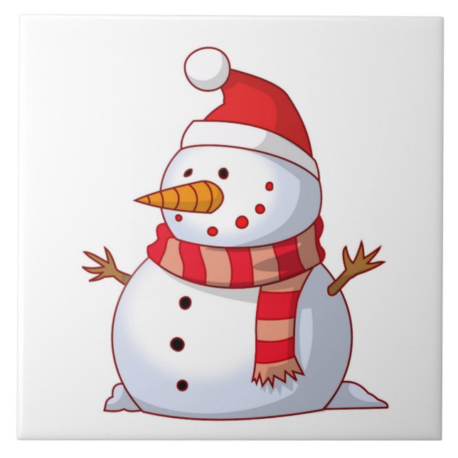 WINTER SNOWMAN CERAMIC TILE (Front)