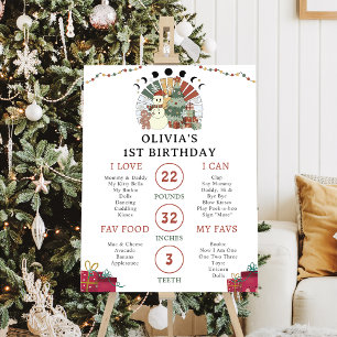 Winter Snowman Christmas 1st Birthday Milestone Foam Board