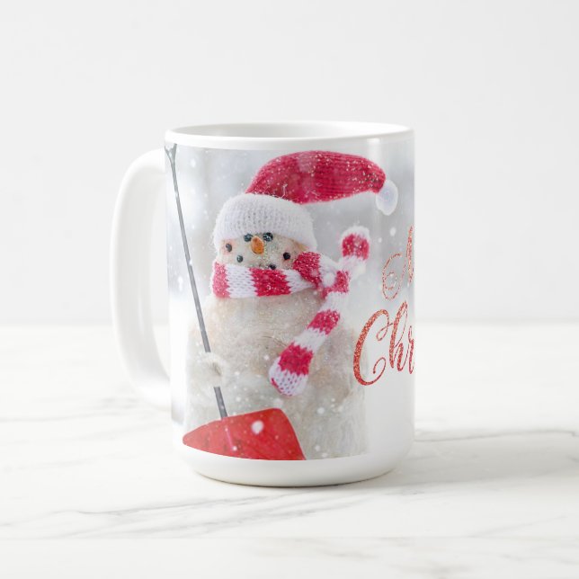Winter Snowman Christmas Coffee Mug (Front Left)