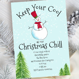 Winter Snowman Christmas Party Invitation