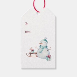 Winter Snowman Christmas To From Customizable Gift Tags