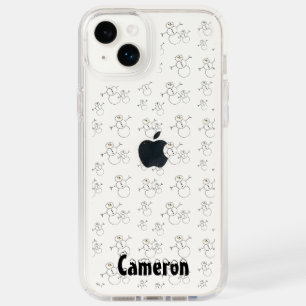 Winter Snowman Clear Christmas Speck iPhone 14 Plus Case