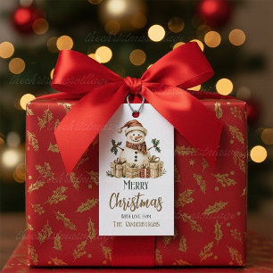 Winter Snowman Custom Christmas Holiday Gift Tags