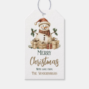 Winter Snowman Custom Christmas Holiday Gift Tags