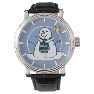 Winter Snowman Design Mens Christmas Watch