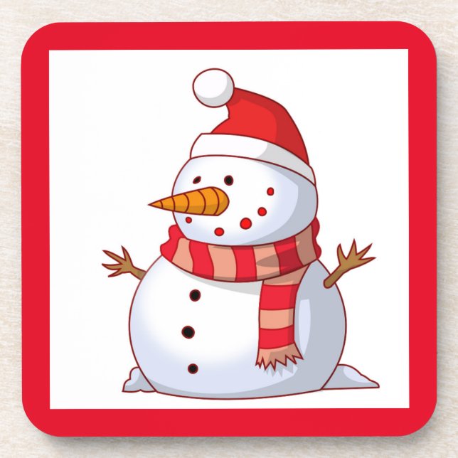 WINTER SNOWMAN DRINK COASTER (Front)