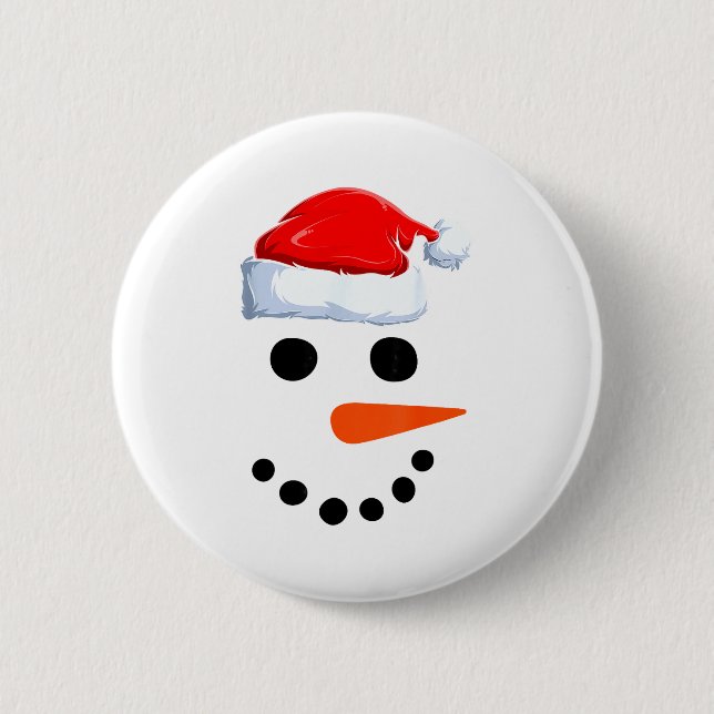 Winter Snowman Face Costume Christmas Snowman  Button (Front)
