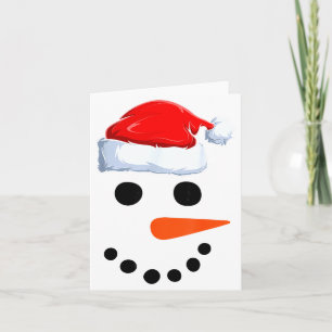 Winter Snowman Face Costume Christmas Snowman Card