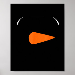 Winter Snowman Face Eyelashes Christmas Xmas For B Poster