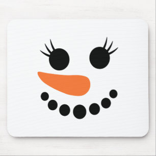 Winter Snowman Face Eyelashes Christmas Xmas For G Mouse Pad