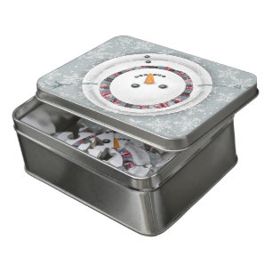 Winter Snowman Gazing Upwards Holiday Jigsaw Puzzle