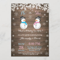 Winter Snowman Gender Reveal Invitation