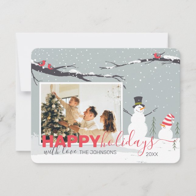 Winter Snowman holiday greeting card (Front)