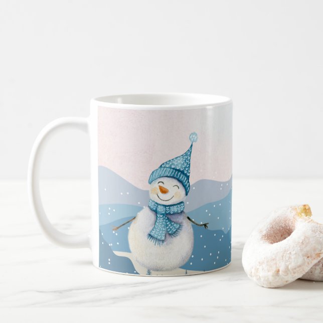 Winter Snowman Hot Drink Mugs (With Donut)