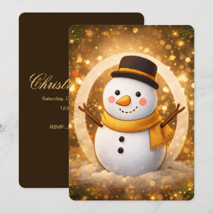 Winter snowman invitation
