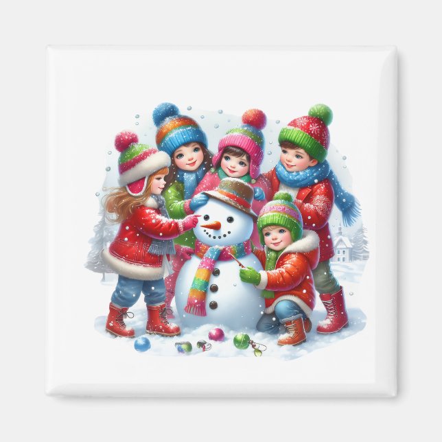 Winter Snowman Magnet   (Front)