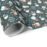 Winter Snowman Personalized Christmas Wrapping Paper<br><div class="desc">Personalized christmas gift wrapping paper,  to which you can add a repeating to or from message. The design has a festive holiday pattern of whimsical winter snowmen.</div>