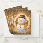 Winter snowman pocket folder