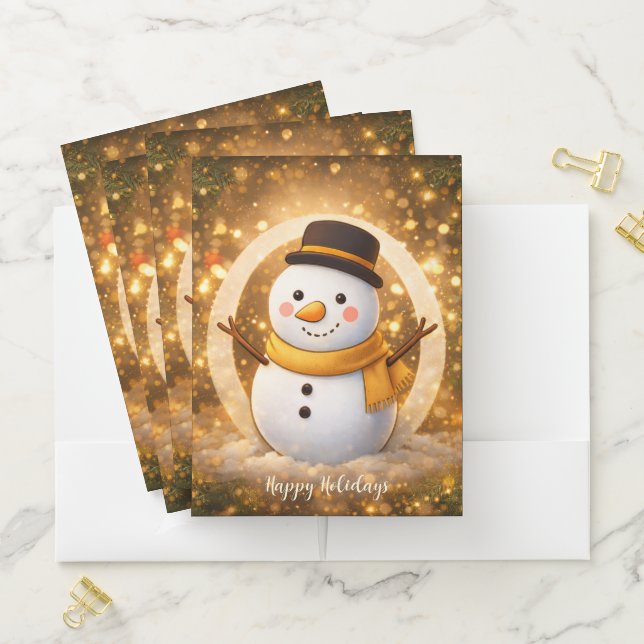 Winter snowman pocket folder (In Situ)