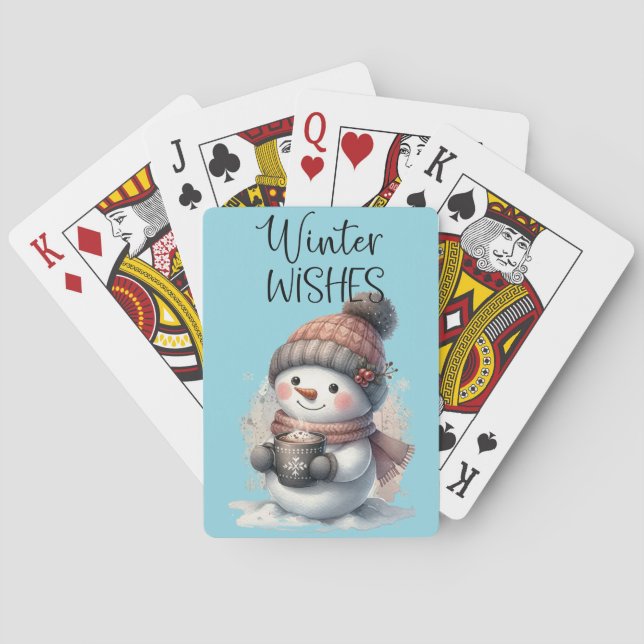 Winter Snowman Poker Cards (Back)