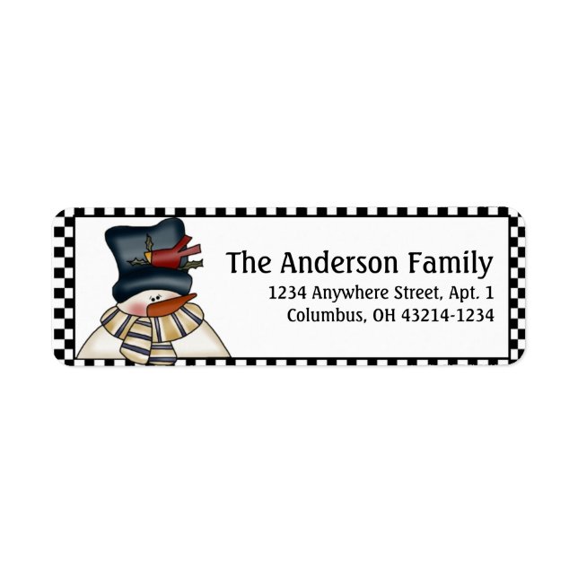 Winter Snowman Return Address Labels (Front)