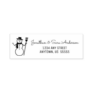 Winter Snowman Return Address Self-inking Stamp
