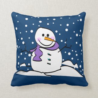 Winter Snowman throw pillow