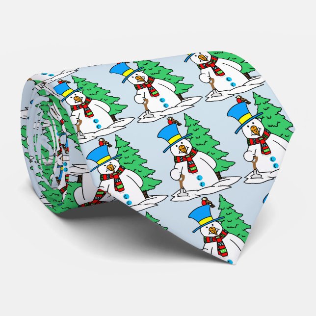 Winter Snowman Tie (Rolled)