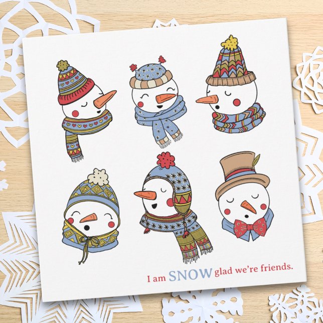 Winter Snowmen Thinking of You Friendship Card (Creator Uploaded)