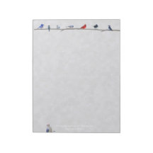 Winter Snowy Birds: notepad paper