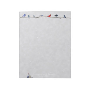 Winter Snowy Birds: notepad paper