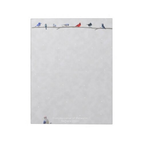 Winter Snowy Birds notepad paper