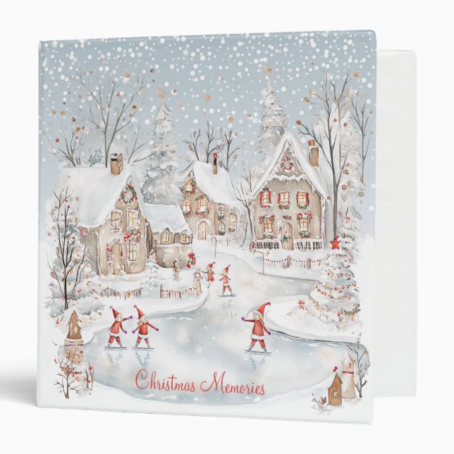 Winter Snowy Houses Christmas Binder (Front/Inside)