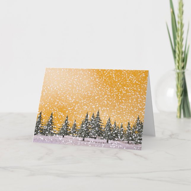 Winter snowy landscape holiday card (Front)