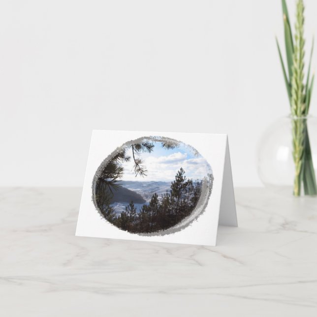 Winter Snowy Landscape Holiday Card (Front)