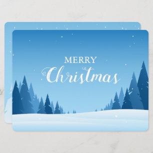 Winter snowy landscape Merry Christmas Card
