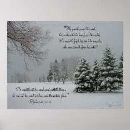 Winter Snowy Landscape-Scripture Quote Poster